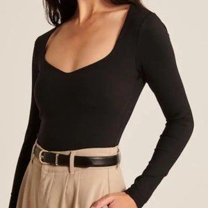 Abercrombie & Fitch Long Sleeve Sweetheart Bodysuit